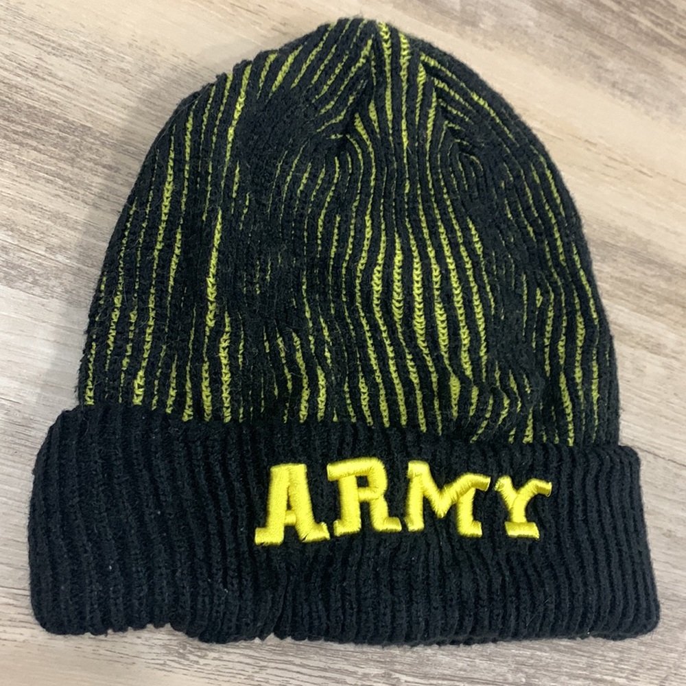 U.S. ARMY Yellow and Black Winter Stocking Hat - Picture 2 of 3